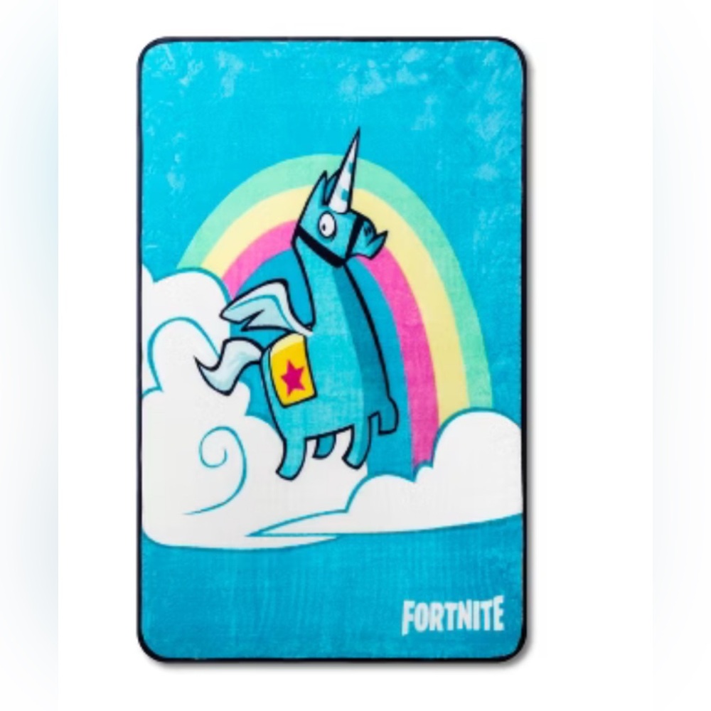 NWT Fortnite 46"x60" Brite Unicorn Throw Blanket
